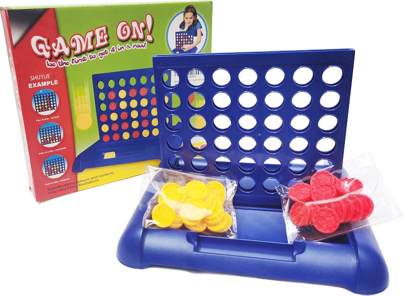 SHUYUE 4 in A Row Board Games Foldable Line up 4 Toys Children's Educational for Kids Blue - Image 5
