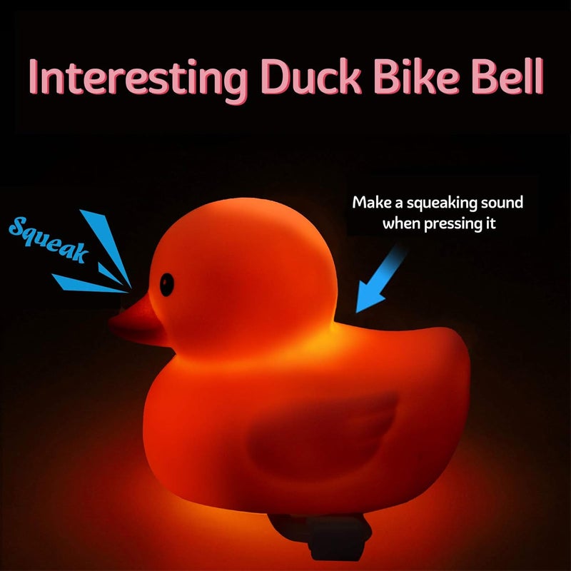 wonuu Rubber Duck Car Ornaments, 2Pcs Yellow Duck Car Dashboard Decorations Squeeze Duck Bicycle Horns with Propeller Helmet - Image 4