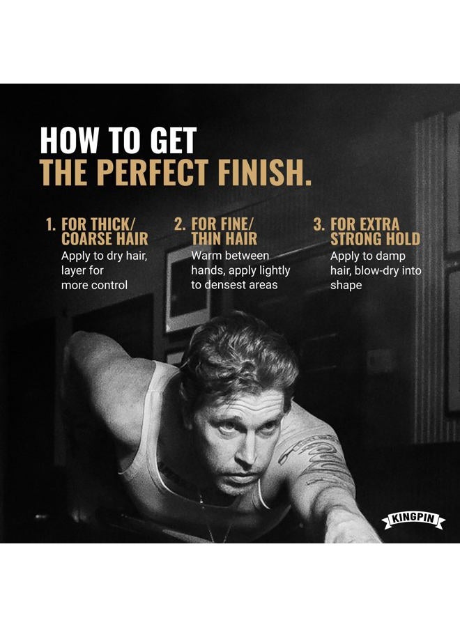 Kingpin Matte Clay Hair Wax for Men - Flexible Hold & Natural Finish - Non-Flaking, Hydrating Styling Clay for All Hair Types - 2.5oz travel size - Image 4