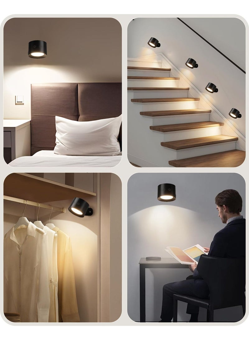 XICEN 2 Pack LED Wall Sconce with RGB, Remote & Touch Control, Dimmable Rechargeable Wall Light with Timer, 360° Rotate Base - Image 3