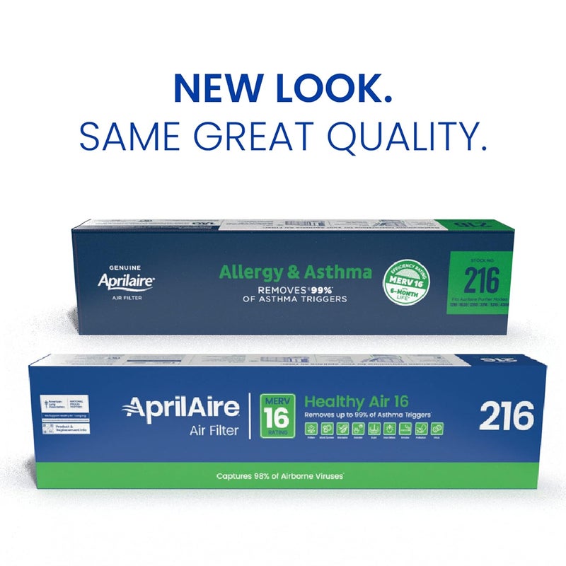 Aprilaire AprilAire 216 Replacement Filter for AprilAire Whole House Air Purifiers  MERV 16 Allergy Asthma  Virus 20x25x4 Air Filter Pack of 1  - Image 2