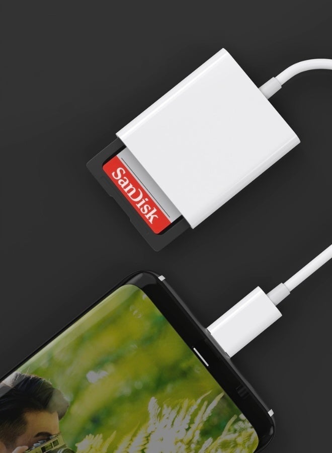 Type-C SD Card Reader Dual Slot Memory Card Adapter with SD & Micro SD Slots High-Speed USB-C Card Reader for Smartphones Laptops Tablets Cameras Plug and Play Portable Data Transfer - Image 3