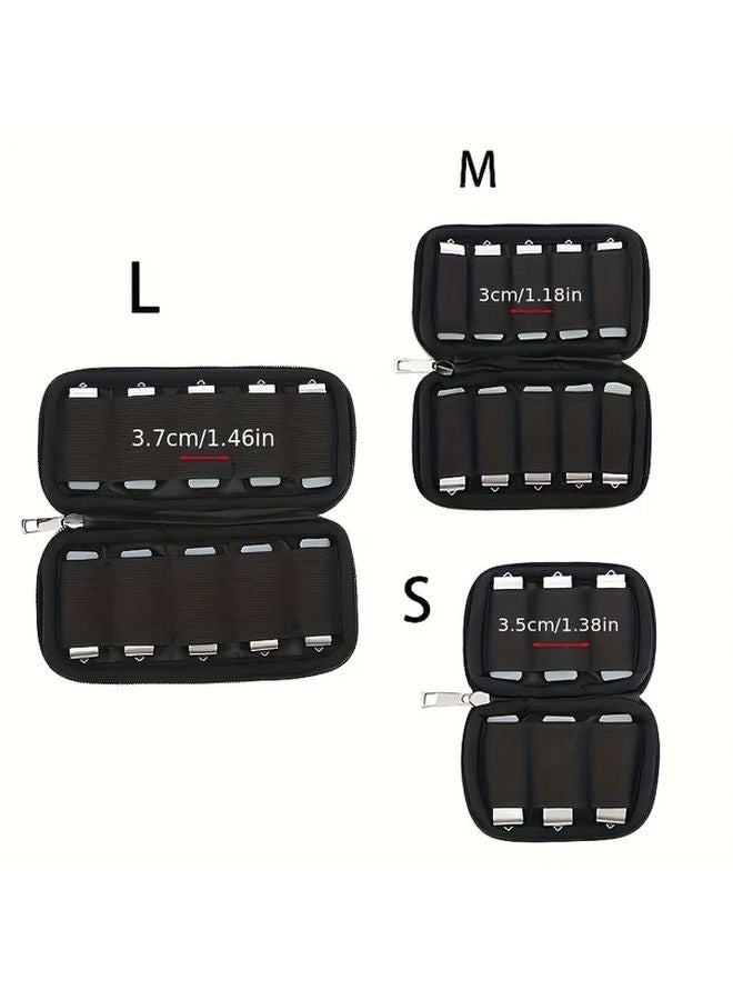M Code Nylon USB Storage Bag With Zipper Holds 10 Drives Black Travel Organizer - Image 5