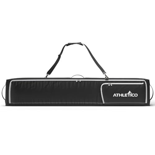 Athletico Rolling Double Ski Bag - Padded Ski Bag with Wheels for Air Trave (Black, 190cm) - Image 2