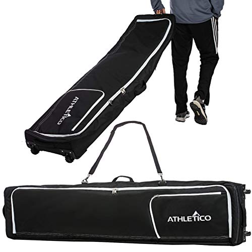 Athletico Rolling Double Ski Bag - Padded Ski Bag with Wheels for Air Trave (Black, 190cm) - Image 1