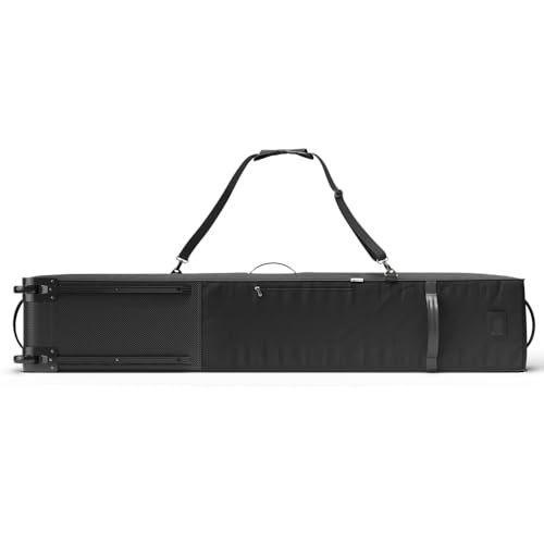 Athletico Rolling Double Ski Bag - Padded Ski Bag with Wheels for Air Trave (Black, 190cm) - Image 4