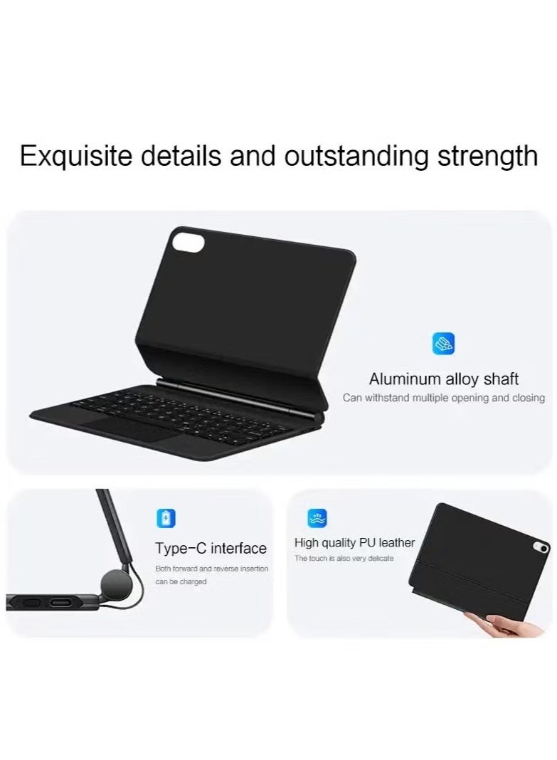URBBKING Magic Wireless Keyboard for iPad 10 & 11 2022 & 2025 10.9 (10th & 11th Generation) Arabic + English White  - Image 2