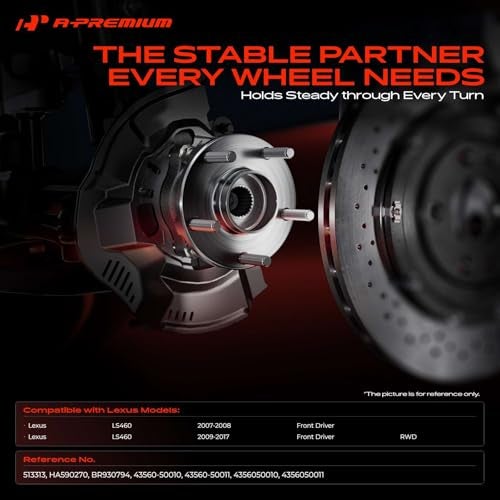 A-Premium APremium Front Left Wheel Bearing and Hub Assembly with ABS 5Lug Compatible with Lexus LS460 20072017 RWD Only - Image 3