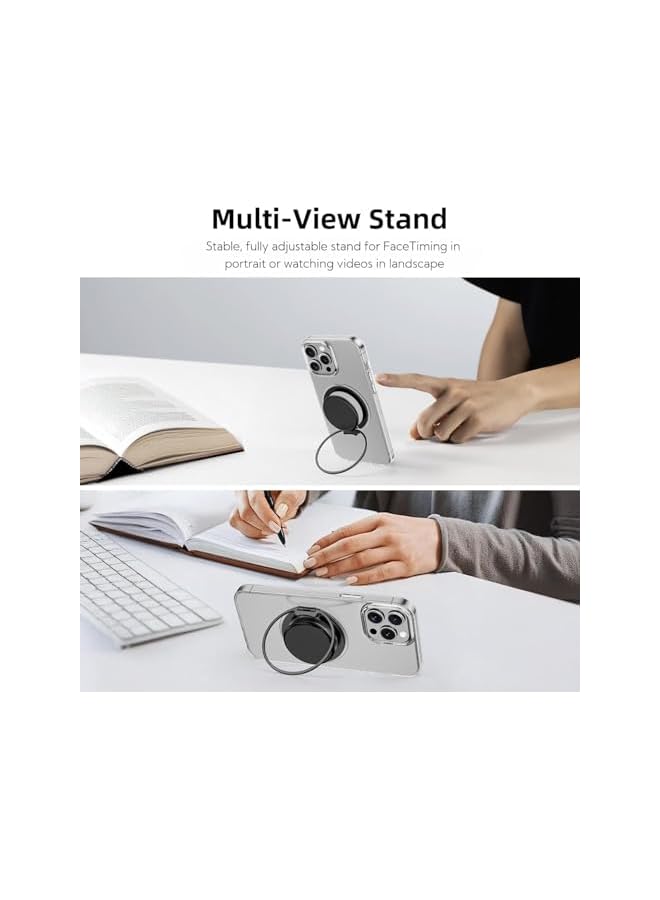 S-TOP Magnetic Phone Grips, Collapsible Grip Holder Stand with Adjustable Kickstand, Compatible with 16 15 14 13 12, Multi-Angle Viewing and Ergonomic Silicone Design - Image 3