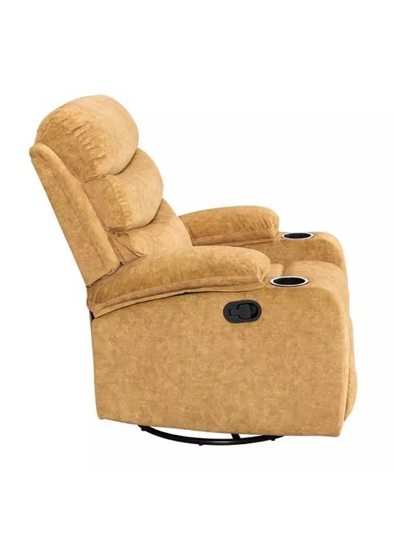Homez Recliner Chair with Rocking and Swivel Function Yellow  - Image 3