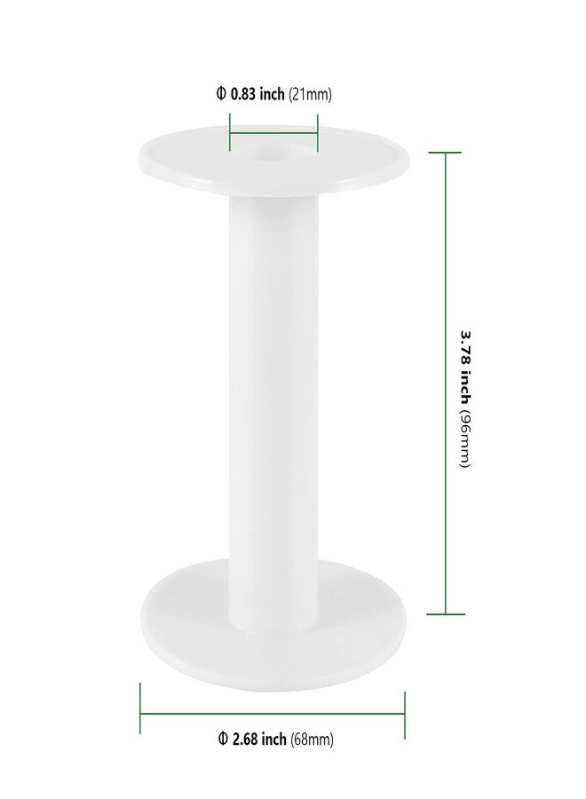 HAKZEON 30 Pack 3.7 Inch White Plastic Empty Spools, Durable Round Empty Plastic Wire Spool for Induction Coils Thread String Bobbin Rope Chain Storage - Image 2