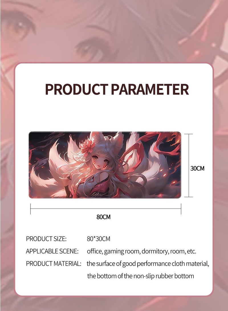بيروي لوحة ماوس أنمي 80 سم*30 سم، لوحة ماوس للألعاب، لوحة ماوس كبيرة، لوحة ماوس ممتدة للوحة المفاتيح، لوحة ماوس ممتدة للوحة المفاتيح مع قاعدة مانعة للانزلاق وحواف مخيطة - Image 3