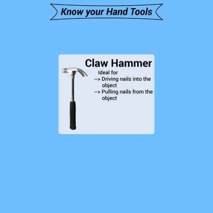 Hillgrove Hand Tool Kit with Plier, Hammer, Screwdriver, Wire Cutter (5 Tools) - Image 4