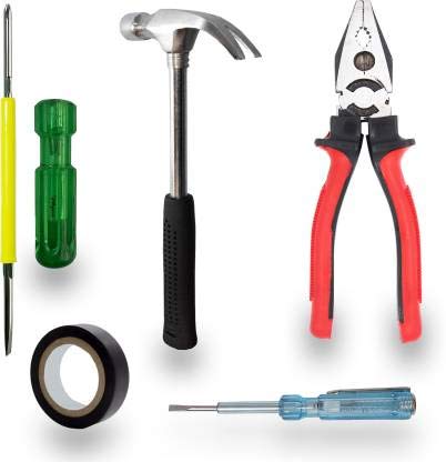 Hillgrove Hand Tool Kit with Plier, Hammer, Screwdriver, Wire Cutter (5 Tools) - Image 1