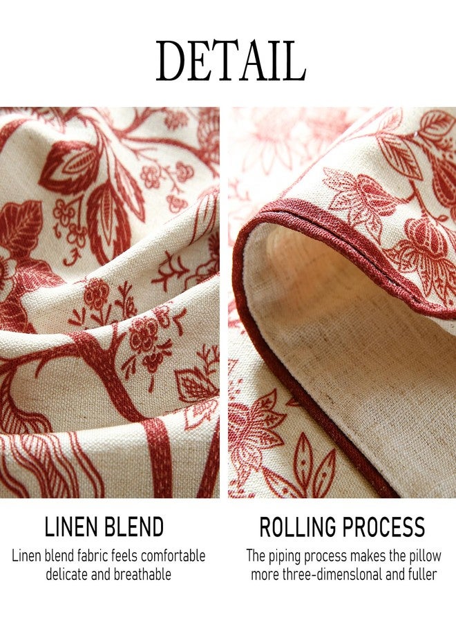 ISAENNE Designer Elegant Linen Table Runner 87 Inches, Red Flower Pattern Long Table Runners for Thanksgiving,Dining Room,Banquet,Holiday,Christmas,New Year,12"*87" - Image 5