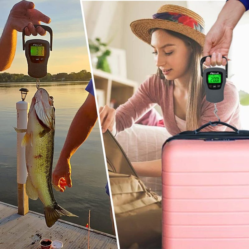 Fishfun Digital Fish Scale, Electronic Hanging Fish Weight Scale with Large Handle & Measuring Tape, 110lb/50kg Fishing Scale, 3 AAA Batteries Included, Fishing Gifts for Men - Image 5