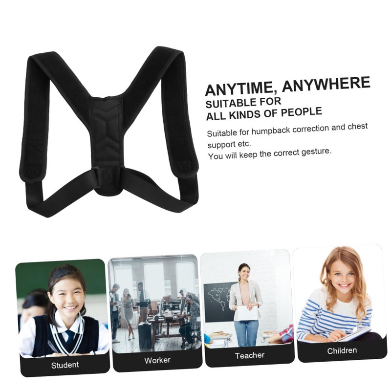 Adjustable Hunchback Corrector Back Brace for Men Women Posture Support Belt Black - Image 5