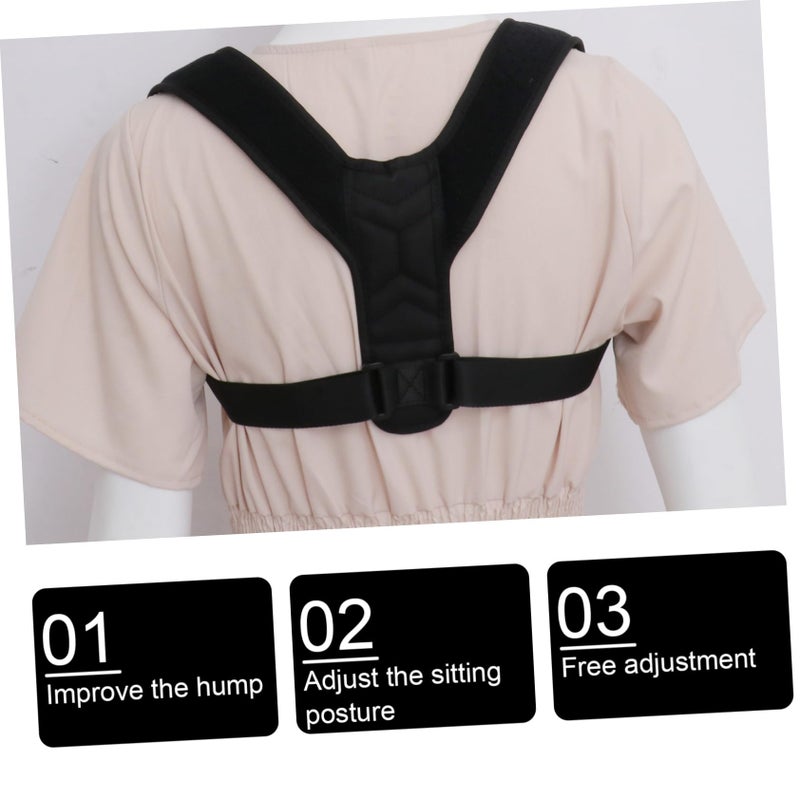 Adjustable Hunchback Corrector Back Brace for Men Women Posture Support Belt Black - Image 4