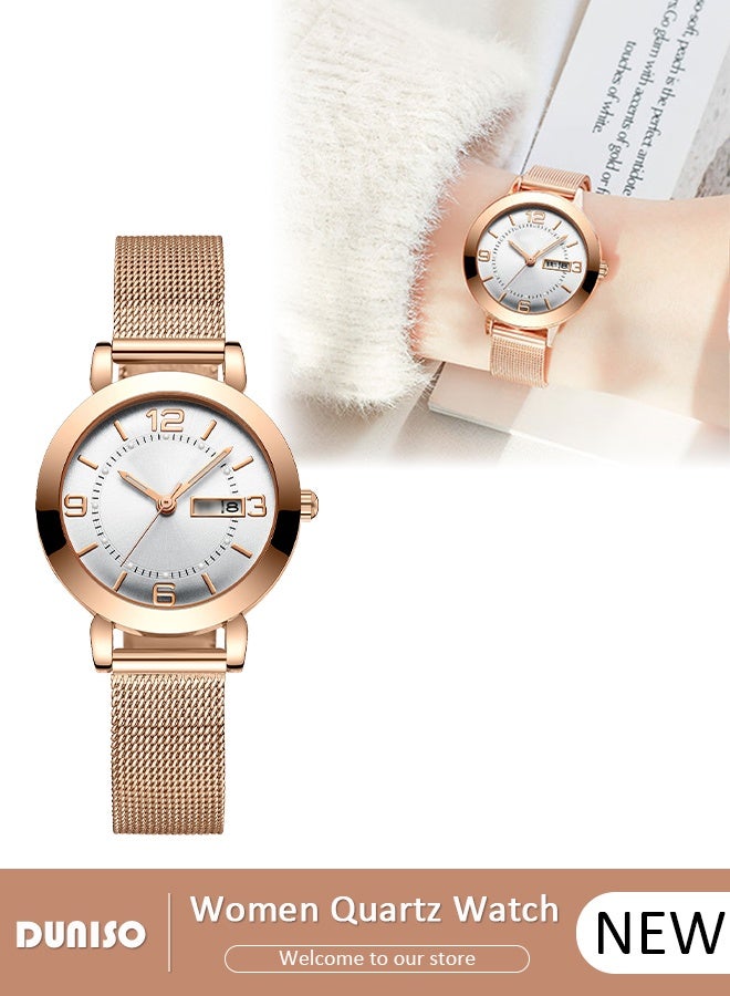 DUNISO Women's watches, Korean-style simple women's watches, water-resistant women's wristwatches, luminous women's watches, women's elegant watches, non-mechanical watches - Image 1