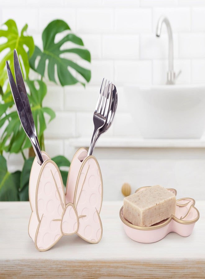 Jay Franco Disney Minnie Mouse Bathroom Accessories - 2 Piece Pink Resin Bathroom D cor and Storage Set Includes Toothbrush Holder and Soap Dish Set - Image 5