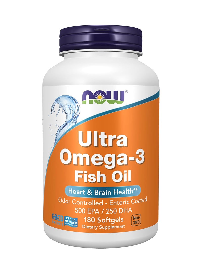 Now Foods Ultra Omega 3 Fish Oil, 180 Softgels - Image 1
