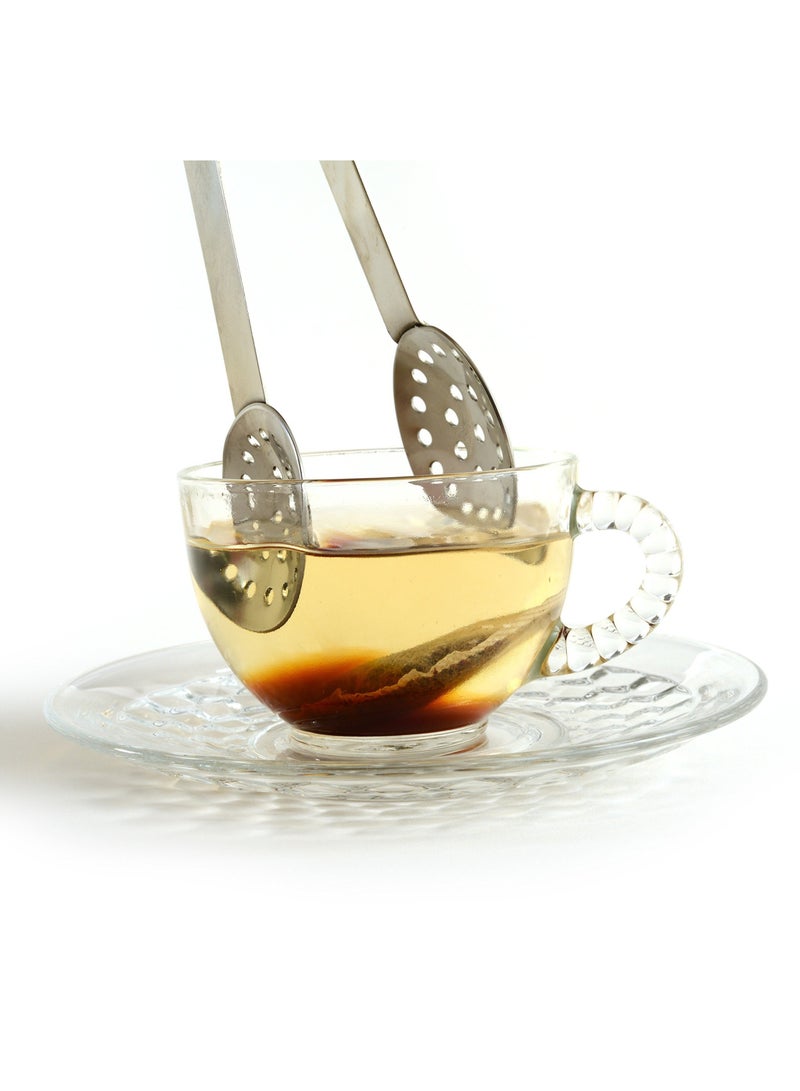 SYOSI Tea Bag Squeezer 4 Pcs Stainless Steel Tea Bag Holder Tea Bags Strainer Clip for Gripping Ice Cubes for Loose Black Tea Herbal Tea or Iced Tea Bags for Kitchen Tools  - Image 2