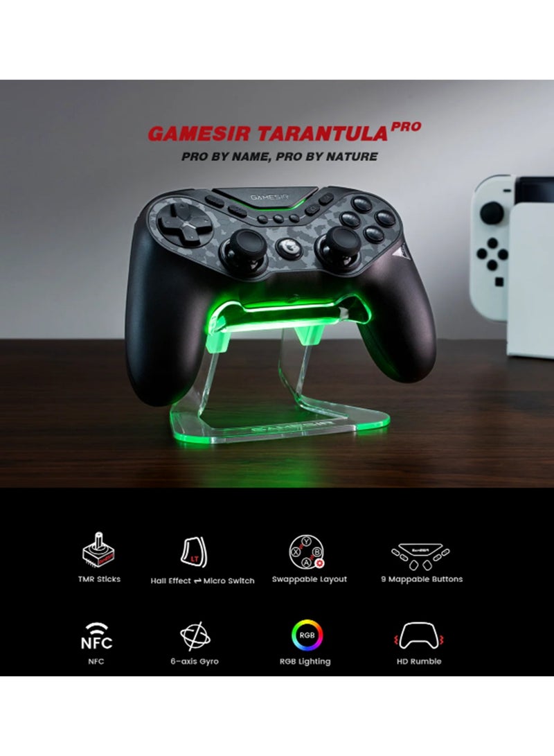 general Professional Gamepad Tarantula T3 Pro Bluetooth Gaming Controller for Switch/PC/iOS/Android with Charging Dock, Bluetooth 2.4G Wired Controller with Anti-Drift TMR Sticks, 9 Mappable Buttons, RGB Lighting,1200mAh, ABXY Layout Switching, 1000Hz Polling Rate, 6-Axis Gyroscope & NFC - Image 3