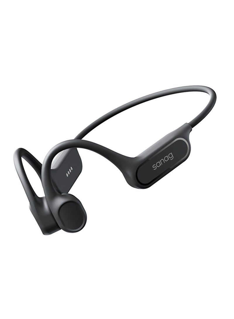 sanag Bone Conduction Headphones, HD Microphone, Ultra-Light & Secure Fit, 32G Storage, Open-Ear Sport Headphones, IPX8 Waterproof, Magnetic Charging, Bluetooth 6.0, Black - Image 1