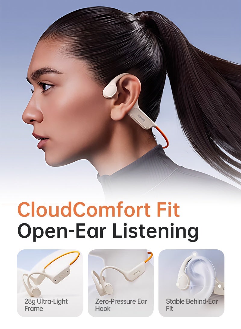 sanag Bone Conduction Headphones, HD Microphone, Ultra-Light & Secure Fit, 32G Storage, Open-Ear Sport Headphones, IPX8 Waterproof, Magnetic Charging, Bluetooth 6.0, Black - Image 5