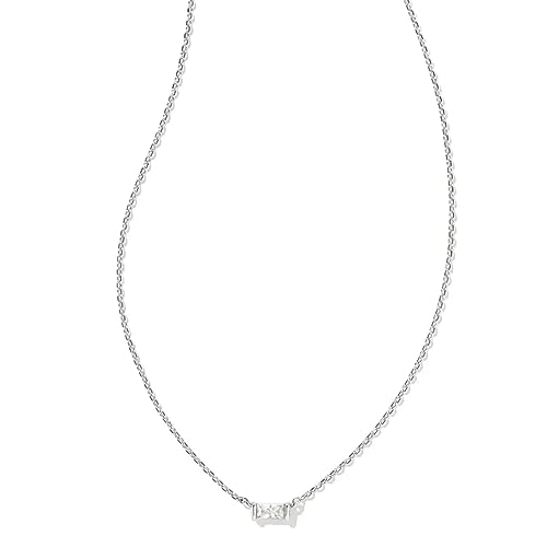 Kendra Scott Juliette Silver-Plated Brass Necklace in White Crystal, Fashion Jewelry For Women - Image 3