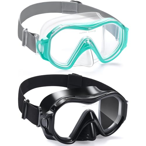 Supertrip Adult Swim Goggles Swimming Goggles with Nose Cover Elastic Fabric Strap Tempered Glass Snorkeling Gear for Adults - Image 1