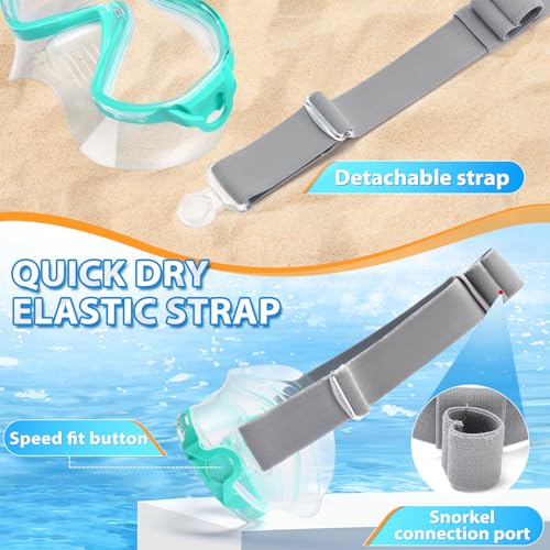Supertrip Adult Swim Goggles Swimming Goggles with Nose Cover Elastic Fabric Strap Tempered Glass Snorkeling Gear for Adults - Image 5