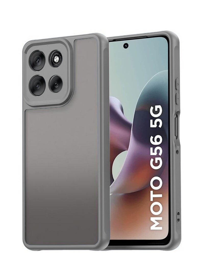 Wtech Motorola Moto G56 5G 2025 Hybrid TPU Silicone with Raised Camera Slim Armour Case Cover (MCAPSA) - Clear/Grey - Image 1