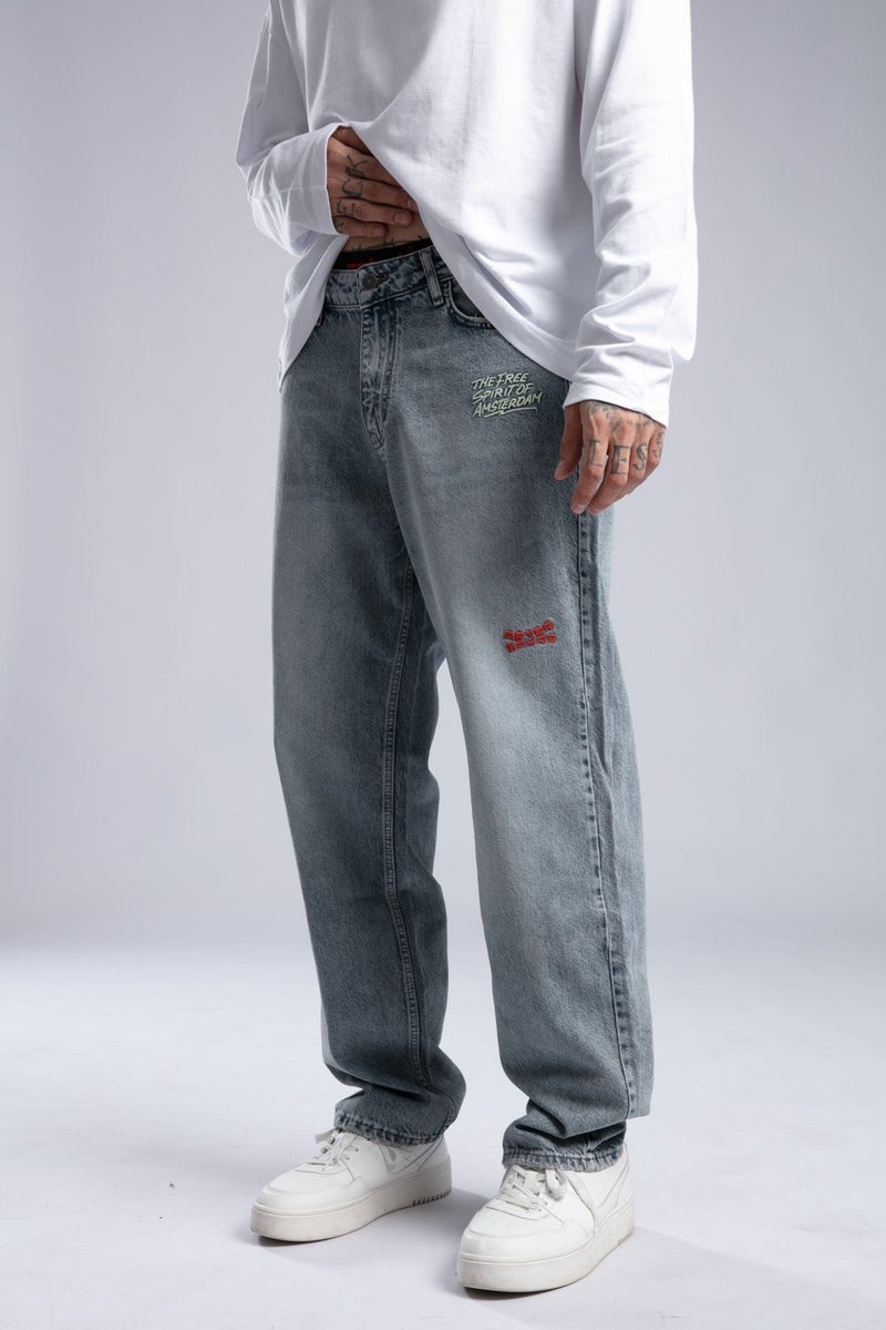 Catch Embroidered Baggy Jeans - Image 3