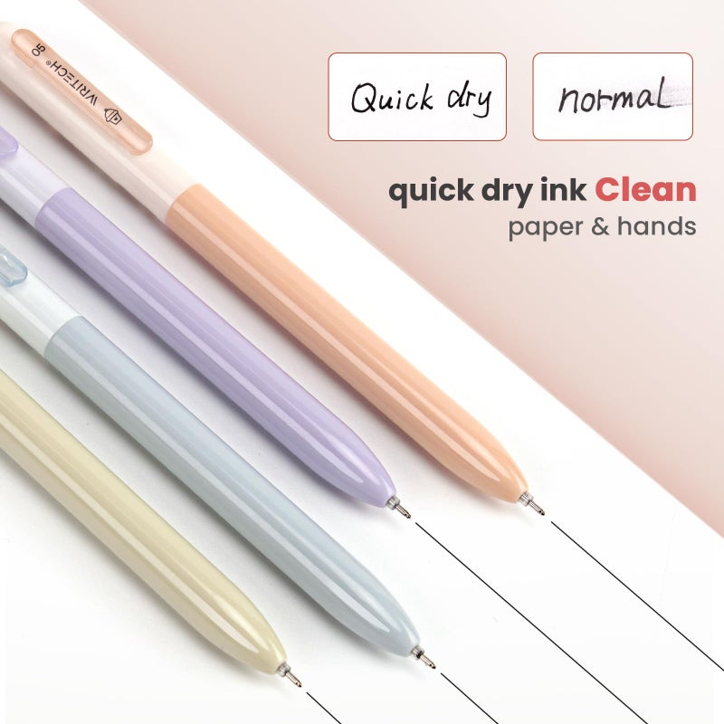 WRITECH Gel Pens Fine Point: 0.5mm Retractable Fine Point Smooth Writing Pen Set No Smear Black Ink Silent Click 4ct for Journaling - Image 4