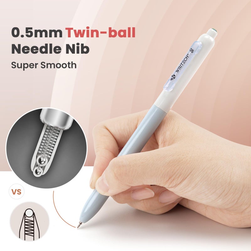 WRITECH Gel Pens Fine Point: 0.5mm Retractable Fine Point Smooth Writing Pen Set No Smear Black Ink Silent Click 4ct for Journaling - Image 2