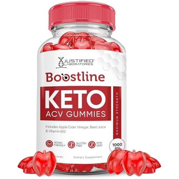 Justified Laboratories Boostline Keto ACV Gummies Advanced Formula 1000MG Boost Line Keto Gummies Apple Cider Vinegar Formulated with Pomegranate Beet Juice Powder B12 Vegan Non GMO 60 Gummys - Image 1