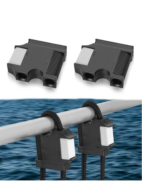 Huntury Boat Fender Hanger, Boat Rail and Cleat Fender Clips, Adjustable Pontoon Boat Accessories, Boat Bumper Clips, Quick Connect and Release Fender Lines, for Fender Cleats Bumpers