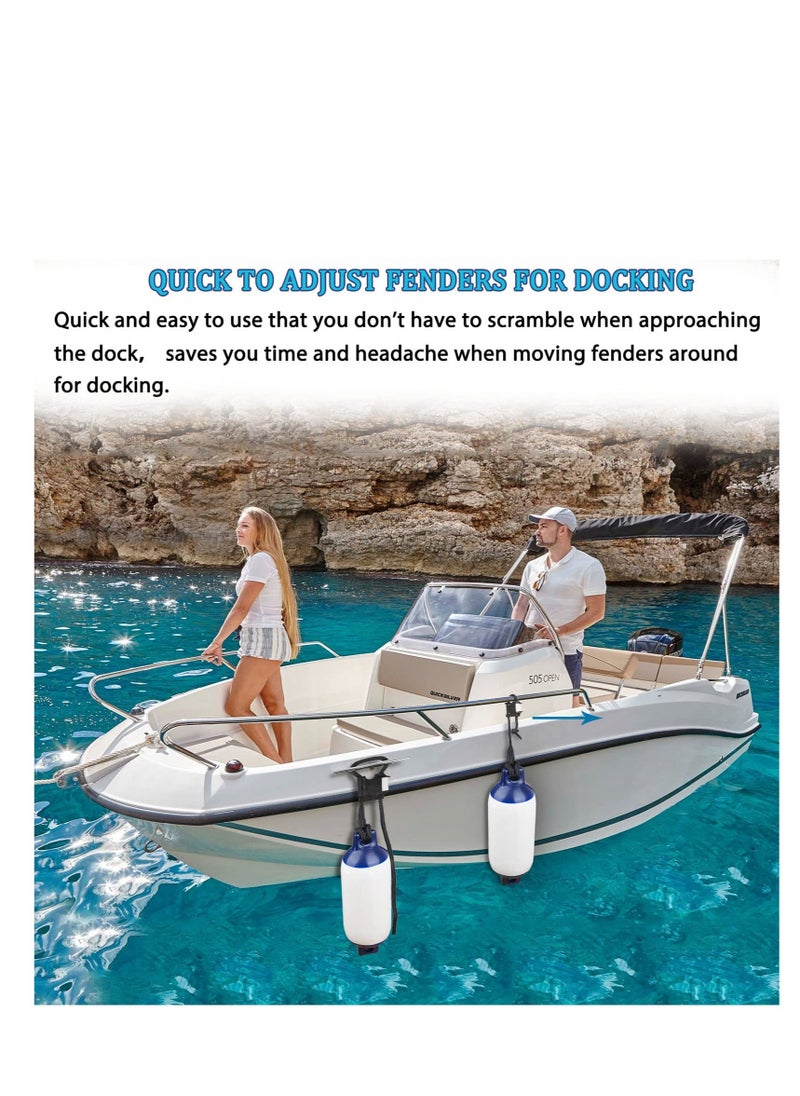 Excefore - Huntury Boat Fender Hanger, Boat Rail and Cleat Fender Clips, Adjustable Pontoon Boat Accessories, Boat Bumper Clips, Quick Connect and Release Fender Lines, for Fender Cleats Bumpers - Image 1