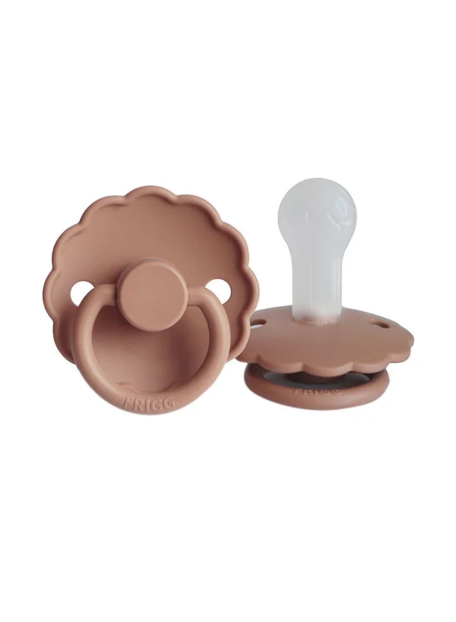 FRIGG Pack Of 1 Daisy Silicone Baby Pacifier 6-18M Rose Gold - Size 2
