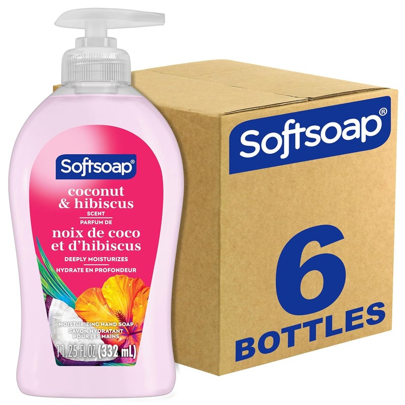 Softsoap Coconut  Hibiscus Scent Hydrating Liquid Hand Soap Liquid Hand Soap 1125 Fl Oz Pack of 6