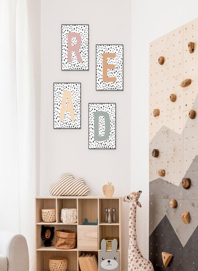 PLKMN Boho Classroom Read Decor Set of 4 - Reading Nook Decor, Modern Neutral Classroom Reading Corner Decor, Polka Dot Wall Art Prints Decor for Library Reading Area, 8x10 (Unframed) - Image 2