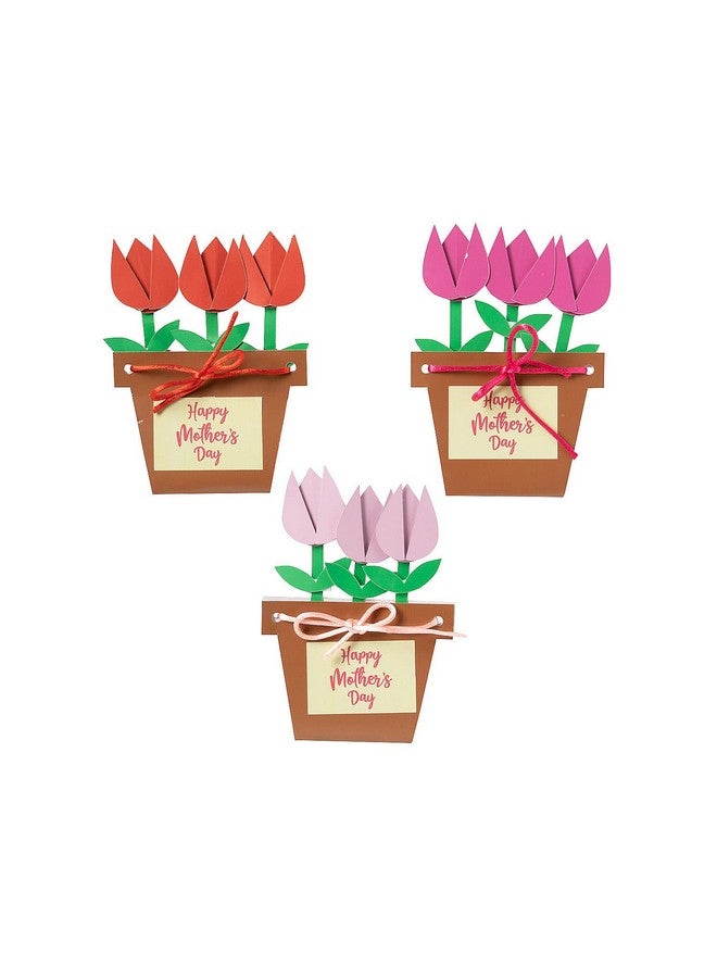 Fun Express 12 Pieces Mother’s Day Flower Bouquet Card Craft Kit - Image 1