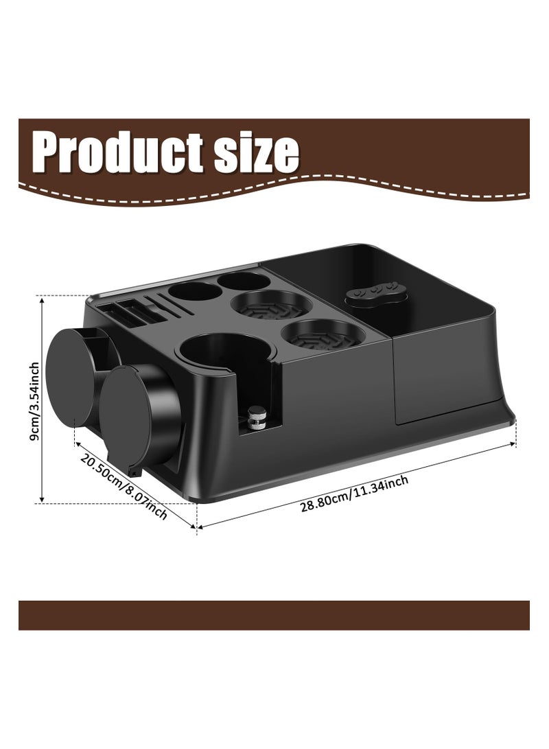 SYOSI Espresso Coffee Organizer Box, Espresso Knock Box Adjustable Espresso Tamping Station, Coffee Tamper Holder Coffee Tamper Stand Detachable Dump Bin for 51-54mm Espresso Tamper Distributor  - Image 3