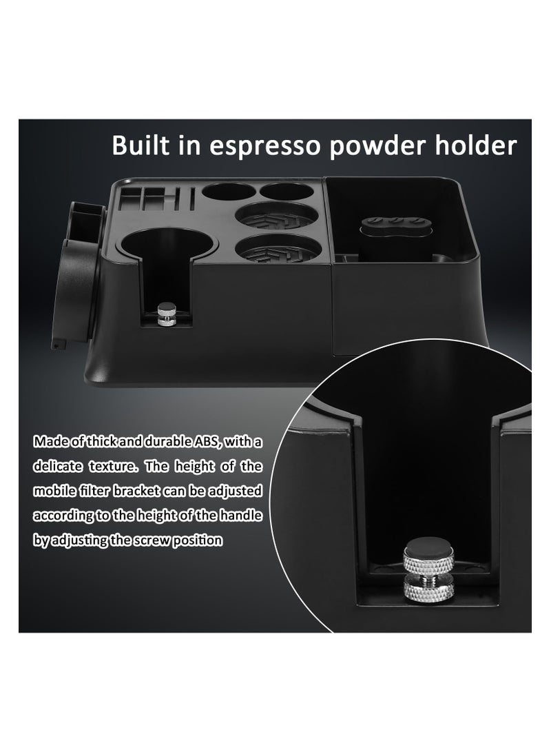 SYOSI Espresso Coffee Organizer Box, Espresso Knock Box Adjustable Espresso Tamping Station, Coffee Tamper Holder Coffee Tamper Stand Detachable Dump Bin for 51-54mm Espresso Tamper Distributor  - Image 4