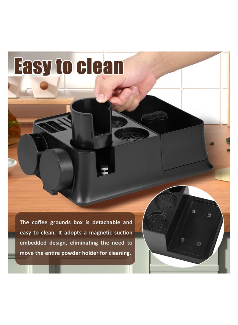 SYOSI Espresso Coffee Organizer Box, Espresso Knock Box Adjustable Espresso Tamping Station, Coffee Tamper Holder Coffee Tamper Stand Detachable Dump Bin for 51-54mm Espresso Tamper Distributor  - Image 5