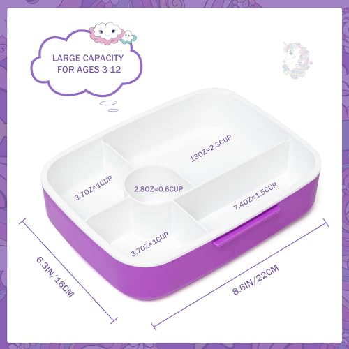 Oruiji Unicorn Bento Box for Kids Lunch Box for Girls Bento Lunch Box for Kids Lunch Box Set with 5 Compartments Stainless Steel Water Bottle, Lunch Bag, Ice Pack Set Back to School Supplies - Image 3