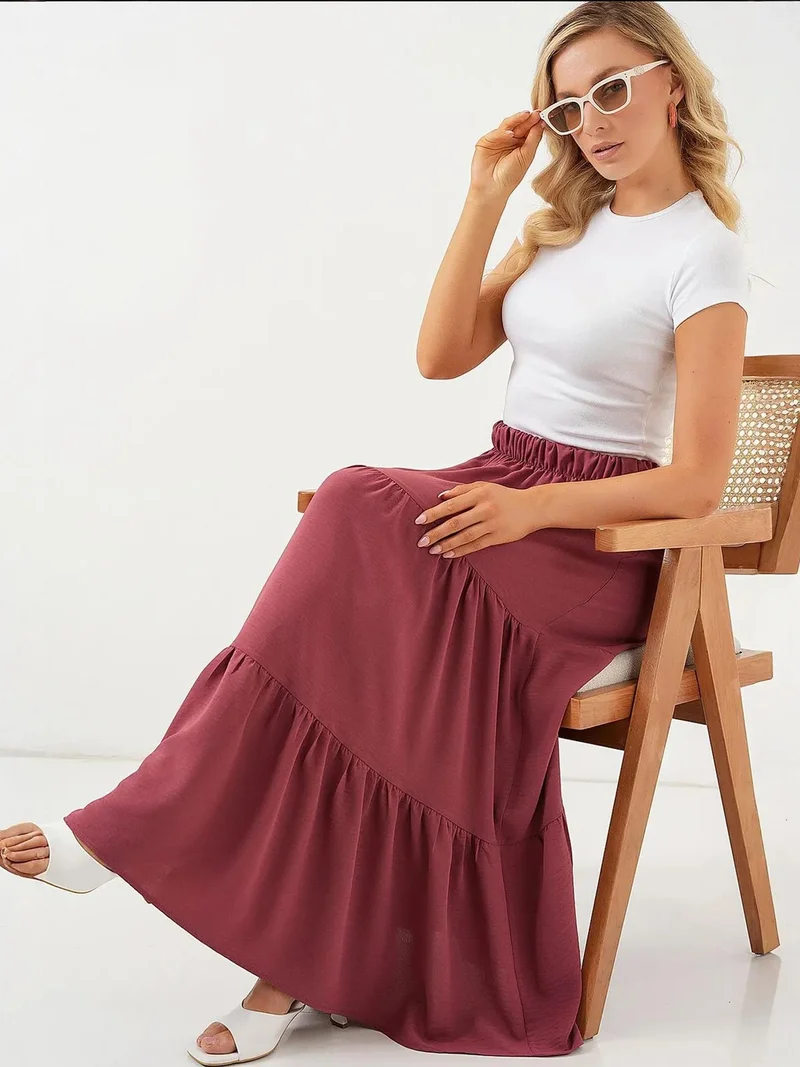 Big Dart Dusty Rose Pink BDART Textured Maxi Skirt for Women | Best Price UAE