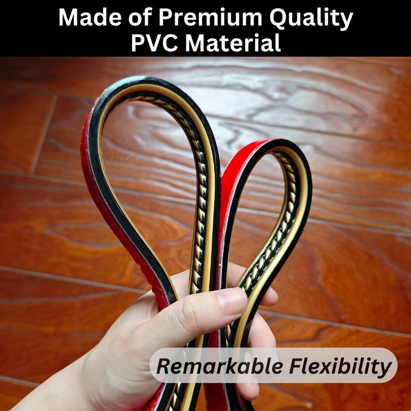 Maxiroc Peel and Stick Molding Trim Self Adhesive Flexible Wall Trim Crown Molding 3D Strip for Tile Wood Wall Panels Picture Mirror Frame Border Edge Corner Ceiling Wallpaper Decor (Black Gold, 120 inches) - Image 3