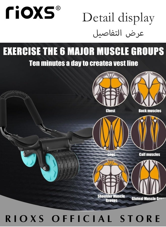 RIOXS Auto-Rebound Abdominal Wheel with Elbow Support for Men and Women Abdominal Roller Exercise Equipment with Smart Counter and Mobile Phone Holder and Pads  - Image 5